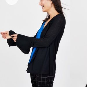 🛍BLK LT || Black Tie Sleeves Open cardigan